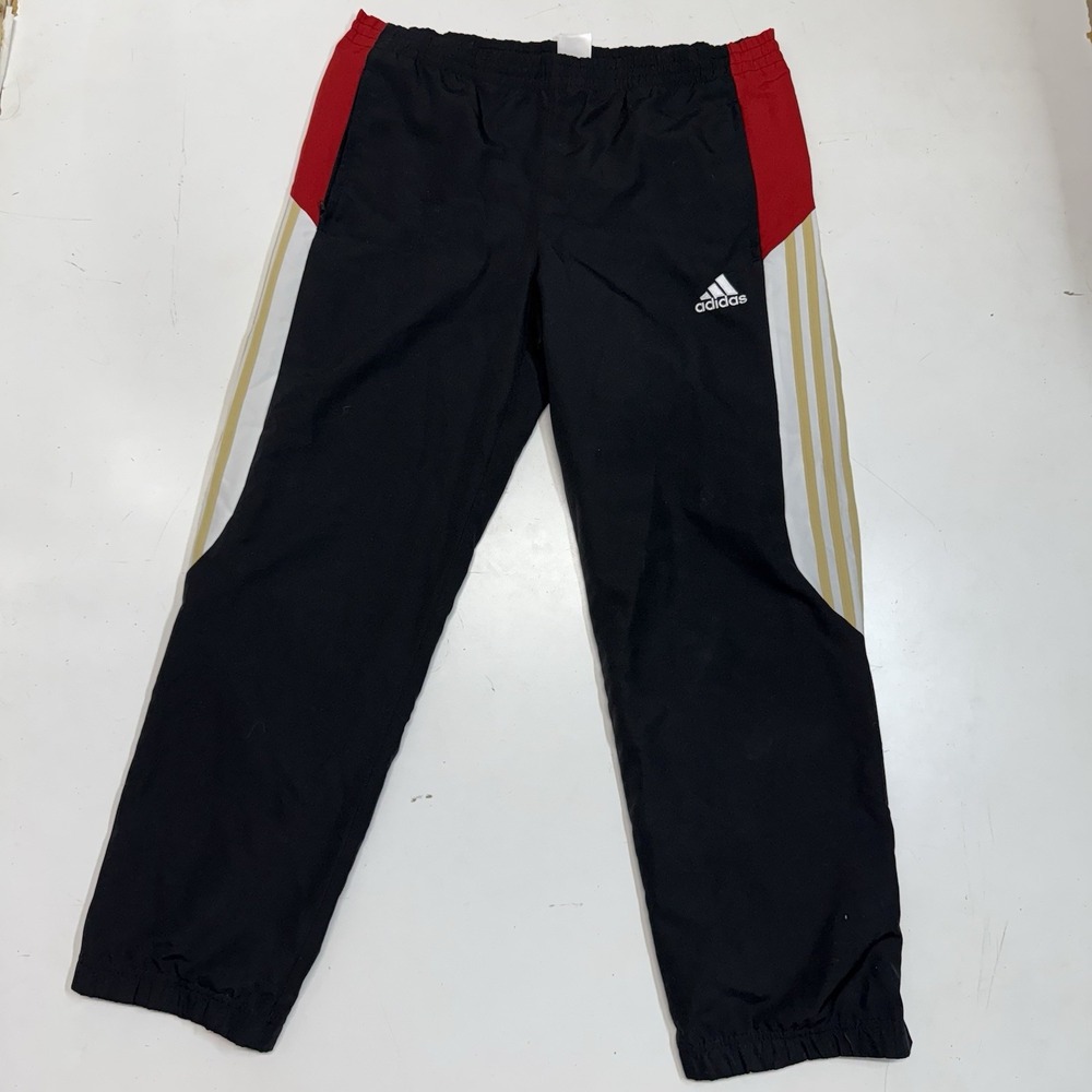 Adidas Track Pants Joggers Zip Ankle Men's Size Large 49ers Colors Red‎ Gold